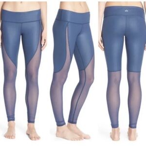 Alo Yoga Blue Mesh Leggings